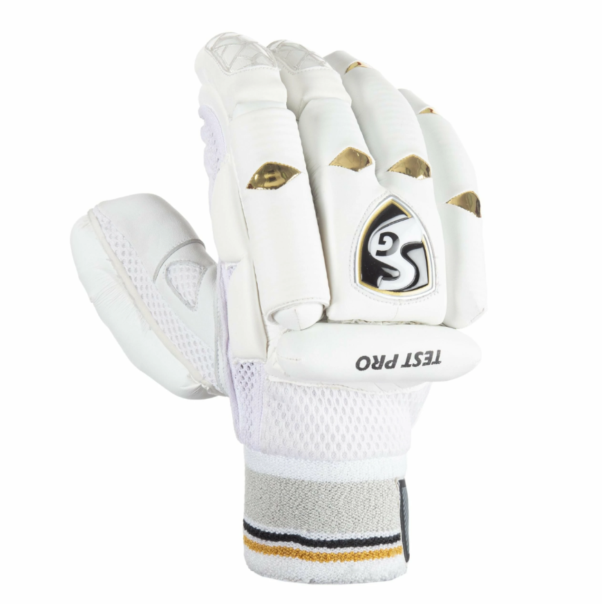 SG Test Pro Batting Gloves with Premium Quality Sheep Leather Palm Barbados Cricket Supplies